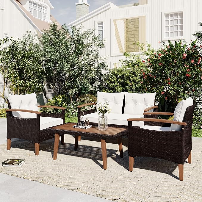 VilroCaz 4-Piece Outdoor Patio Sofa Seating Set by VilroCaz