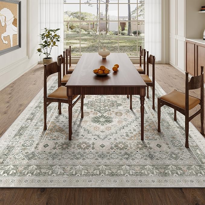 5x7 Area Rugs for Living Room, Large Washable Rug, Dining Room, Low Pile - Image 8