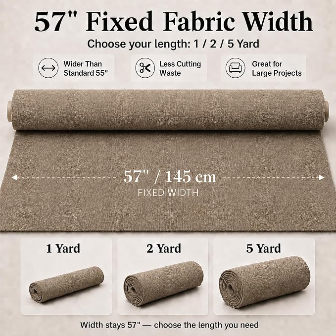 Mini Chenille Linen Blend Upholstery Fabric by the Yard, 57 Inch Wide Soft - Image 3