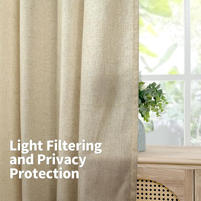 YoungsTex Burlap Linen Curtains 80 Inches Length - Image 6