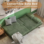 Shahoo Modern Upholstered Convertible Folding Futon Sofa Bed - Image 4