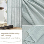 Semi Sheer Linen Curtains 48 Inch Length 2 Panels, 34 x 48 Inch | Light - Image 6