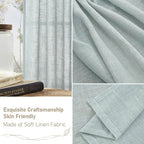 Greyish Blue Semi Sheer Linen Curtains - Image 6