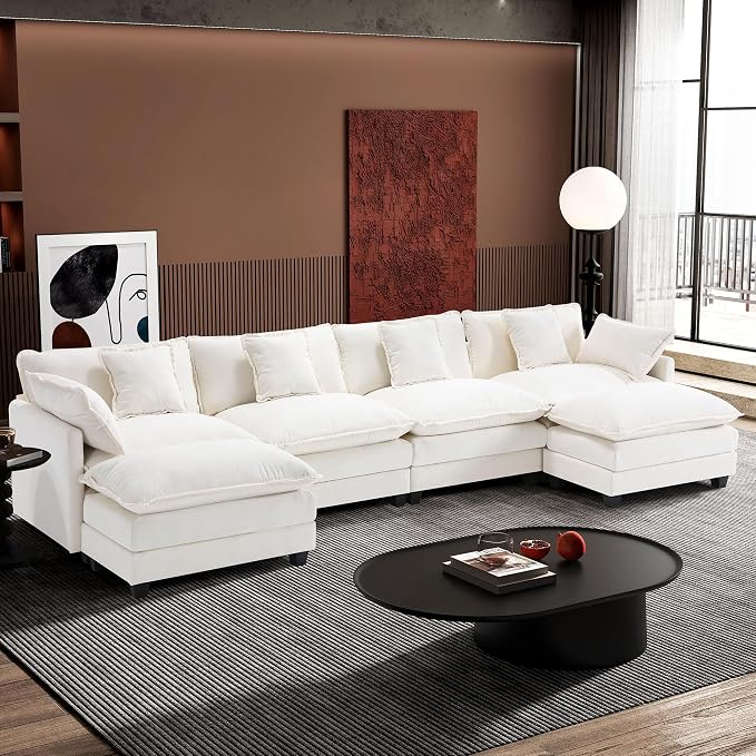 Ihanherry 146" U-Shaped Modern Sofa Modular Sectional Cloud Couch by iHanHerry