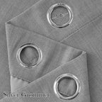 NICETOWN Short Faux Linen Light Grey Blackout Curtains 63 inches Long - Image 2