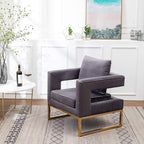 Roundhill Furniture Lenola Upholstered Accent Arm Chair - Image 12