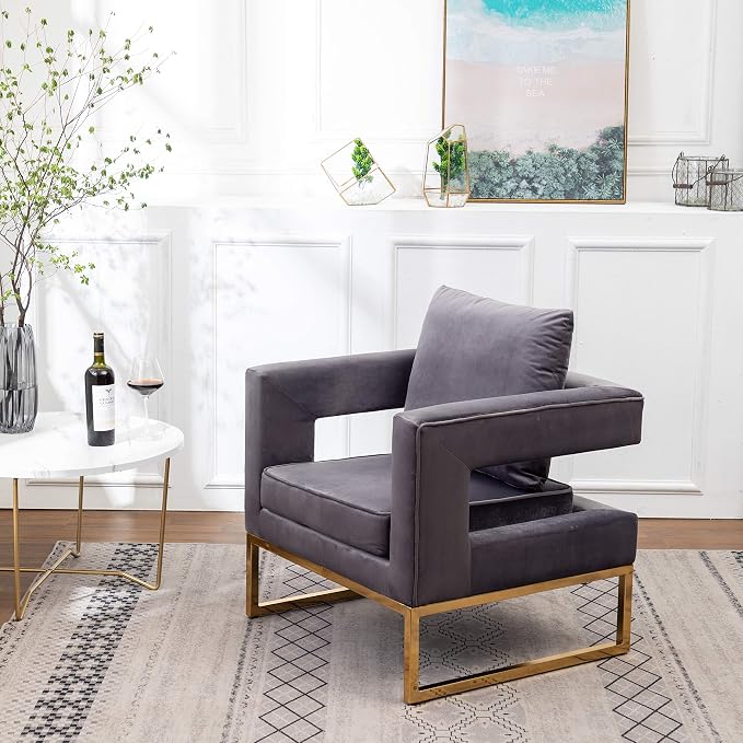 Roundhill Furniture Lenola Upholstered Accent Arm Chair - Image 12