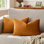 GIGIZAZA Orange Pillow Covers 12x20 Decorative Pillows Pack of 2 | Lumbar Throw - Image 6