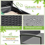 Greesum Patio Loveseat PE Rattan Wicker Outdoor Furniture - Image 7