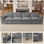 JUMMICO 159" Modular Sectional Chenille Couches Linear Sofa - Image 3