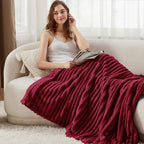 Bedsure Soft Throw Blanket for Couch Decor Gifts Deep Red 50"x60" | Birthday - Image 4