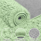 5x7 Fluffy Shag Area Rugs for Living Room Bedroom: Soft Carpet Mint Green | - Image 6