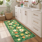 DUKINO 2x5 Runner Rug, Floral Washable Rug - Image 3