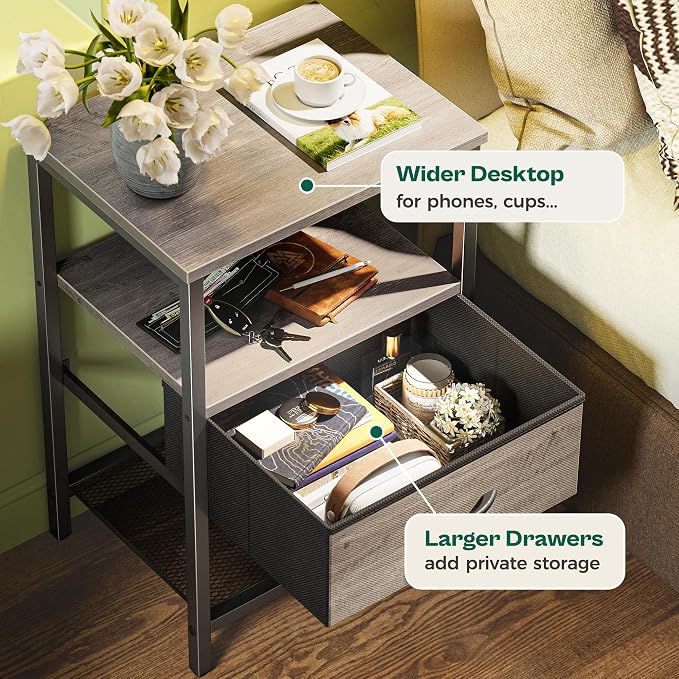 Huuger Nightstand Set of 2, Night Stand - Image 5
