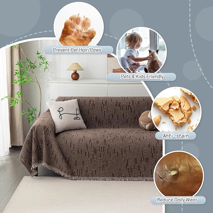MYSKY HOME Couch Covers for 2 Cushion Couch Sectional Sofa, L Shape Sofa - Image 3