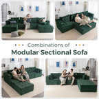 MAXYOYO 129.5" Modular Sectional Sofa Couch, U Shaped Modern Cloud Couch - Image 4