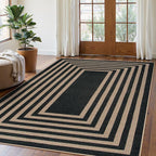 Lahome Modern Geometric Easy Jute Outdoor Rug, 5x7 Patio Living Room Rug | by Lahome