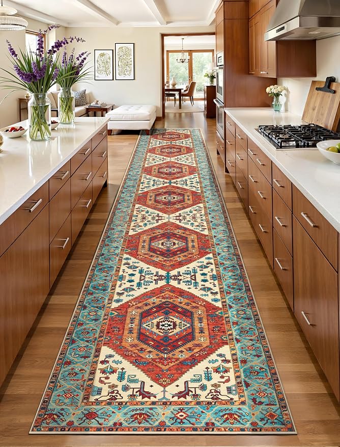 SERISSA 2'6"x16' Washable Non Slip Boho Runner Rug - Image 2