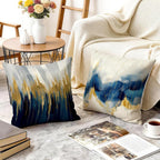 OBSEDE Blue and Gold Abstract Art Decorative Throw Pillow Covers 18 × 18 in - Image 6