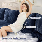MAXYOYO 132" Giant U-Shaped Modular Sectional Couch, Modern Boneless Couch - Image 6