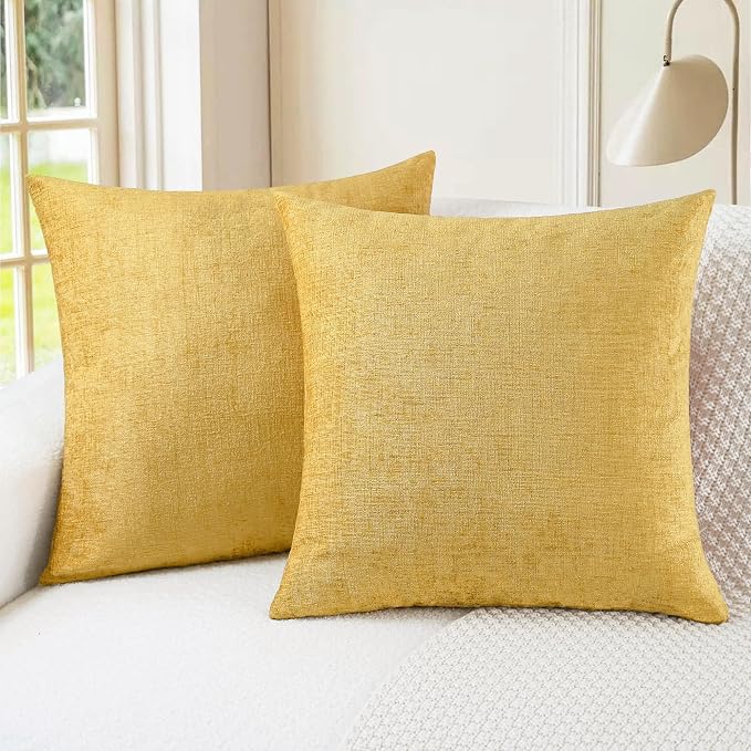 CaliTime Decorative Couch Throw Pillow Covers 22 X 22 Inches Gold | Pack of 2 by CaliTime