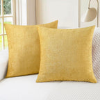 CaliTime Decorative Couch Throw Pillow Covers 16 X 16 Inches Gold | Pack of 2 by CaliTime