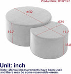 49.7'' Foam Round Nesting Coffee Table Set of 2, Modern Upholstered Side End - Image 2