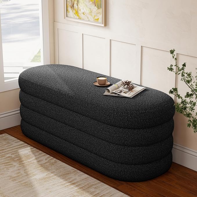 Busaurus Storage Ottoman Bench 49.2 Inch Upholstered Fabric Storage Bench - Image 8