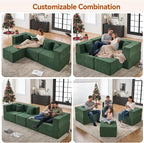 MONVANE 103'' Modular Sectional Sofa, Comfy Teddy Velvet Cloud Couch - Image 4