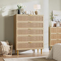 GarveeHome Rattan 5 Drawer Dressers by GarveeHome