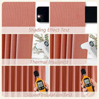 Coral 100% Blackout Linen Curtains 120 Inch Length 2 Panels Set - Image 5