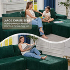 Hobestluk Modular Sectional Sofa Couches L-Shape Couch 3 Seat Modular Sofa - Image 4