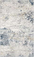 DMOYEST 3x5 Entryway Area Rug Washable Abstract Beige Blue Small Carpet | - Image 9