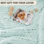L'AGRATY Chunky Knit Throw Blanket - Image 6