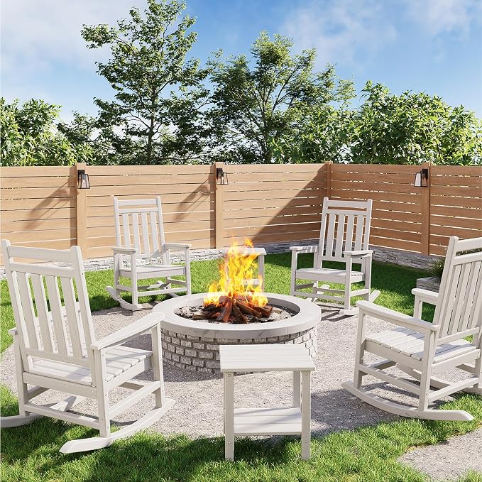 GarveeLife Poly Lumber Rocking Chair Outdoor Set of 4 by GarveeLife