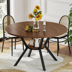 42" Round Dining Table for 4, Farmhouse Kitchen Table by MECHYIN