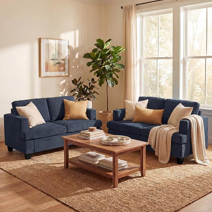 YOUDENOVA 2 Piece Set Comfy Sofa Couch, Loveseat Sofa * 2 by YOUDENOVA