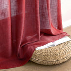 MIULEE Burgundy Red Linen Curtains 52x96 Inch Long - Image 7