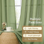 Sage Green Linen Curtains 72 inches Long - Image 9