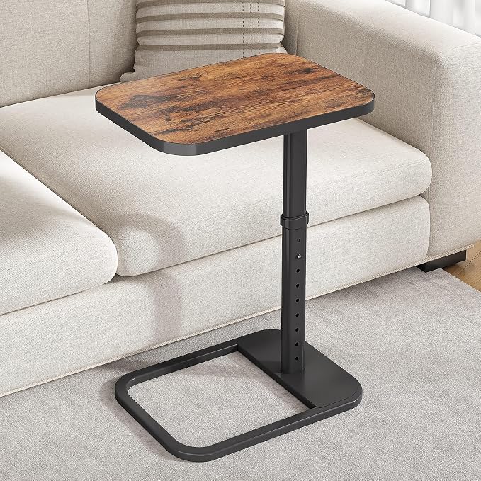 Kitstorack TV Tray Table, Adjustable Height & Flip-Top & Rounded Metal Corners by Kitstorack
