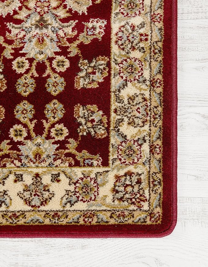 Rugs.com - Aditi Rug – 8 Ft Square Red Easy-Clean Rug – Traditional Medallion - Image 7