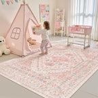 Pink Rugs for Bedroom-5x8 Area Rugs for Living Room, Girls Room | Washable Rugs - Image 4