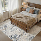 DMOYEST Area Rug Living Room Rugs 6x9 Washable Abstract Beige Blue Carpet | - Image 3