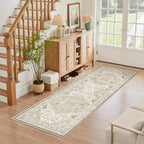 Madane Hallway Runner Rug 2x5 Washable Entry Rugs Non-Slip, Ivory/Brown | - Image 3
