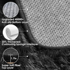 Black Rugs for Bedroom, 3x5 Fluffy Bedside Small Area Rug, Soft Plush Fuzzy - Image 3