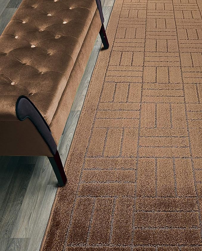 30 ft Extra Long Brown Hallway Kitchen Runner Rug Non-Slip Washable, Custom by ORFAHOME