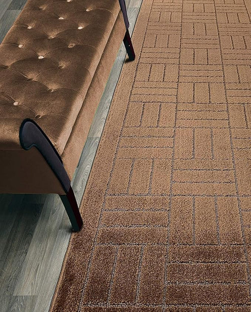 10 ft Long Brown Hallway Kitchen Runner Rug Non-Slip Washable, Custom Size by ORFAHOME