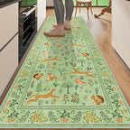 DUKINO 2x6 Runner Rug, Washable Animal Kitchen Rugs Non Slip, Light Green | Soft by DUKINO