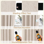 Oatmeal 100% Blackout Curtains 84 Inch Length 2 Panels Set - Image 5