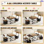 Kids Table and 2 Chairs Set, 4 in 1 Toddler Activity Table and Chairs Set - Image 2